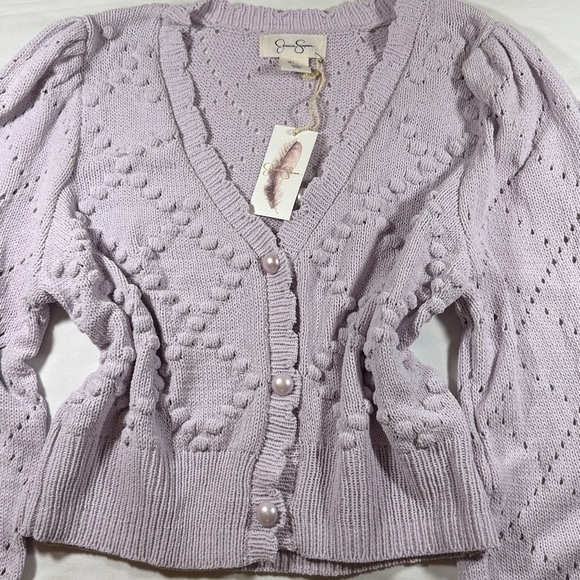 Jessica Simpson Lilac Textured Cardigan - Picture 2 of 9
